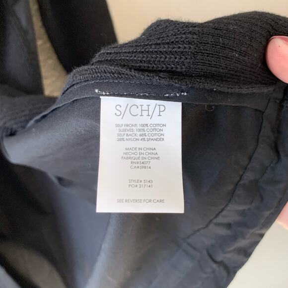 CABI Black Cardigan Sweater Button Down Windbreaker Back Cinch Waist Womens Sml - Picture 5 of 7